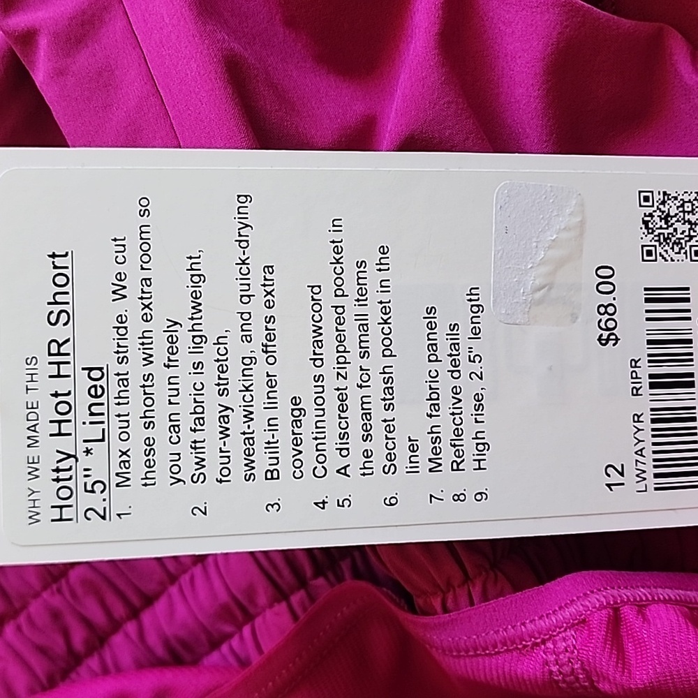 Lululemon Hotty Hot High-Rise Short 2.5" In Ripened Raspberry NWT - Picture 7 of 7